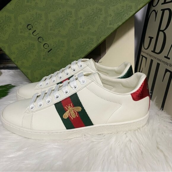 Gucci Ace Classic Green And Red Stripe W/ Box Brand New - Picture 1 of 5